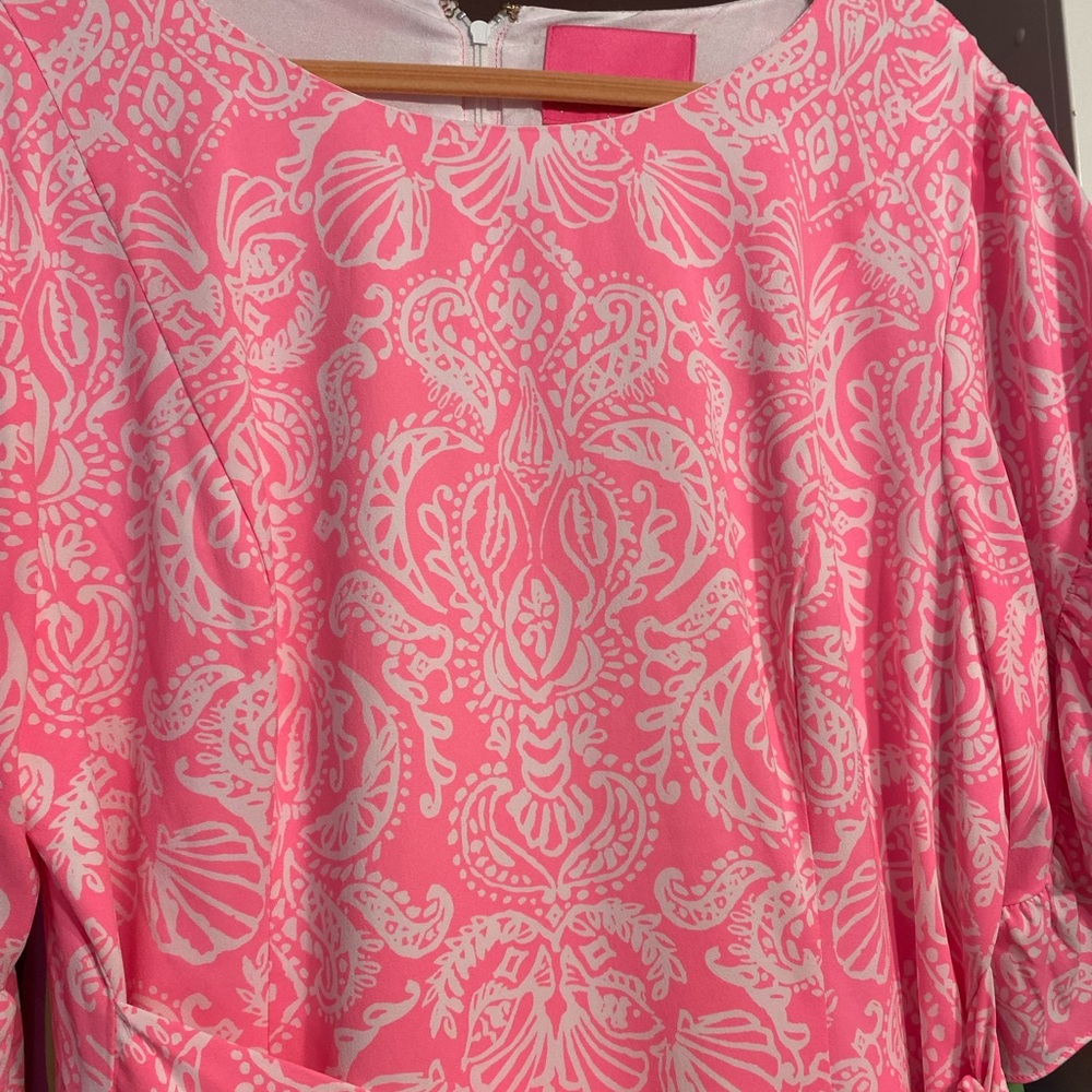 Lilly Pulitzer Pink Ruffled Wrap Sundress - Picture 2 of 4